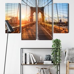 Peinture en plusieurs parties Pont De Brooklyn À New York – Image 9