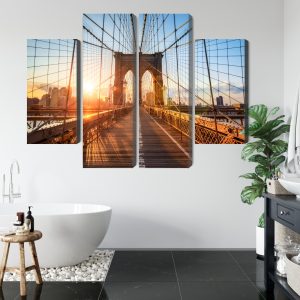 Peinture en plusieurs parties Pont De Brooklyn À New York – Image 5