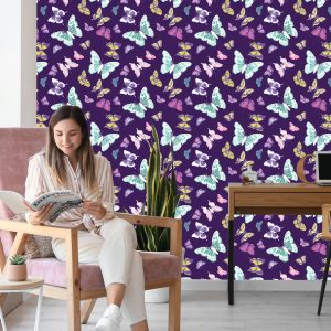 Papier Peint Papillons Colorés De La Nature Pour La Chambre D'un Bébé – Image 7