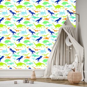 Papier Peint Chambre D'enfant De Dinosaures Colorés – Image 3