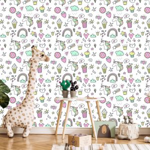 Papier Peint Pour Les Enfants - Licornes Colorées – Image 5