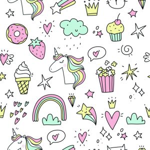Papier Peint Pour Les Enfants - Licornes Colorées – Image 1