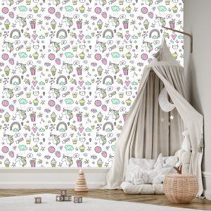 Papier Peint Pour Les Enfants - Licornes Colorées – Image 3