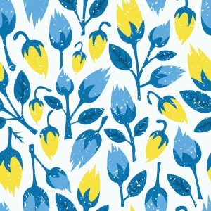 Papier Peint Fleurs À La Mode Dans Un Style Rétro – Image 1