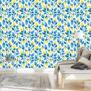 Papier Peint Fleurs À La Mode Dans Un Style Rétro – Image 3