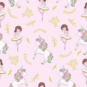 Papier Peint Pour Les Enfants - Licornes Et Ballerines – Image 1