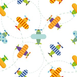 Papier Peint Avions Dans La Chambre Des Enfants Ciel Coloré – Image 1