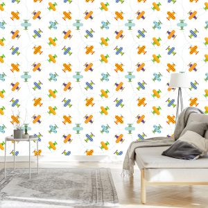 Papier Peint Avions Dans La Chambre Des Enfants Ciel Coloré – Image 3