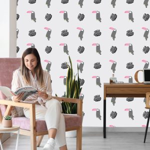 Papier Peint Pour Les Enfants - Toucans Et Feuilles – Image 7