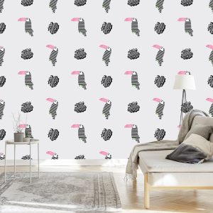 Papier Peint Pour Les Enfants - Toucans Et Feuilles – Image 3