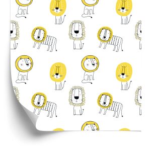 Papier Peint Pour Garçon Pastel Lions Safari Animaux – Image 2