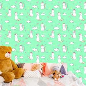 Papier Peint Pour Les Enfants - Chats Arc-En-Ciel – Image 6