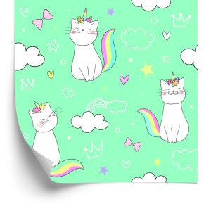 Papier Peint Pour Les Enfants - Chats Arc-En-Ciel – Image 2