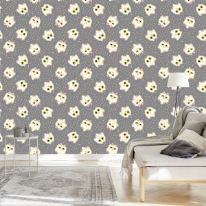 Papier Peint Hiboux Sur Le Fond Des Points – Image 3