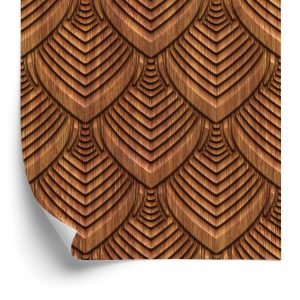Papier Peint Ornement 3D En Bois – Image 2