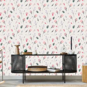 Papier Peint Fleurs Roses Vintage – Image 5