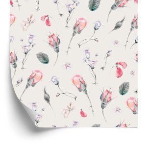 Papier Peint Fleurs Roses Vintage – Image 2