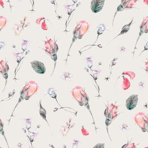 Papier Peint Fleurs Roses Vintage – Image 1