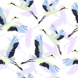 Papier Peint Grues Volantes – Image 1