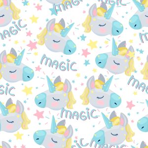 Papier Peint Pour Les Enfants - Licornes Magiques Endormies – Image 1