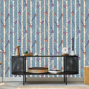 Papier Peint Oiseaux Colorés Parmi Les Arbres – Image 5