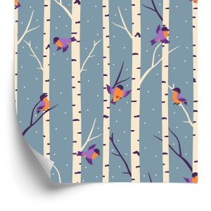 Papier Peint Oiseaux Colorés Parmi Les Arbres – Image 2