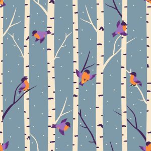 Papier Peint Oiseaux Colorés Parmi Les Arbres – Image 1