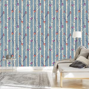 Papier Peint Oiseaux Colorés Parmi Les Arbres – Image 3