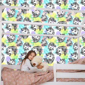 Papier Peint Pour Les Enfants - Licornes Souriantes – Image 7
