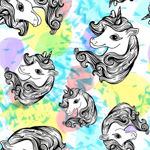 Papier Peint Pour Les Enfants - Licornes Souriantes – Image 1