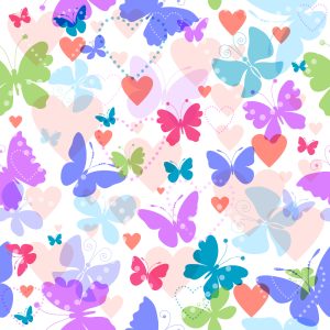 Papier Peint Dans La Chambre Des Enfants De Papillons Coeur Coloré – Image 1