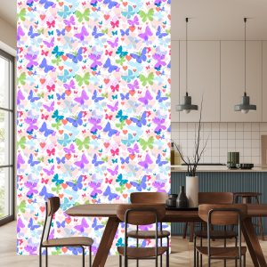 Papier Peint Dans La Chambre Des Enfants De Papillons Coeur Coloré – Image 4