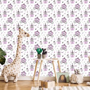 Papier Peint Oiseaux De Château De Conte De Fées Pour Chambre D'enfant – Image 5