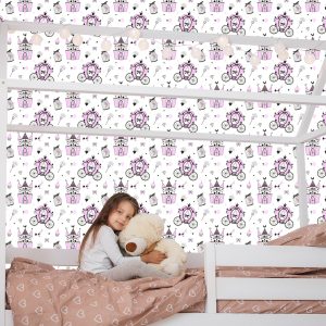 Papier Peint Oiseaux De Château De Conte De Fées Pour Chambre D'enfant – Image 7