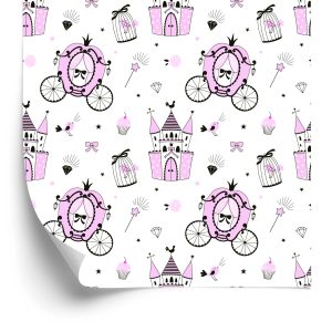 Papier Peint Oiseaux De Château De Conte De Fées Pour Chambre D'enfant – Image 2