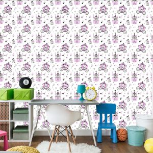 Papier Peint Oiseaux De Château De Conte De Fées Pour Chambre D'enfant – Image 4