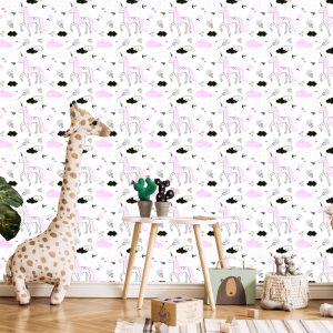 Papier Peint Pour Les Filles Licornes Nuages ​​Diamants – Image 5