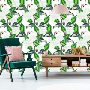 Papier Peint Grue Et Plantes – Image 6