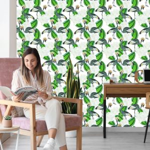 Papier Peint Grue Et Plantes – Image 7