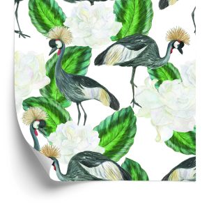 Papier Peint Grue Et Plantes – Image 2