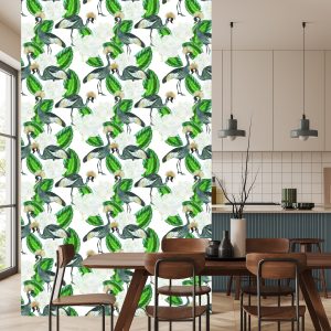 Papier Peint Grue Et Plantes – Image 4