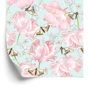Papier Peint Papillons, Fleurs, Nature Verte – Image 2