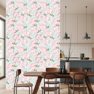Papier Peint Papillons, Fleurs, Nature Verte – Image 4