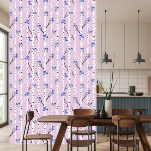 Papier Peint Oiseaux Colorés Parmi Les Bouleaux – Image 4