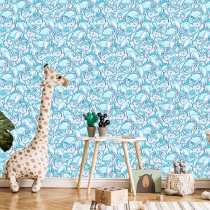 Papier Peint Pour Les Enfants - Licornes Colorées Souriantes – Image 5