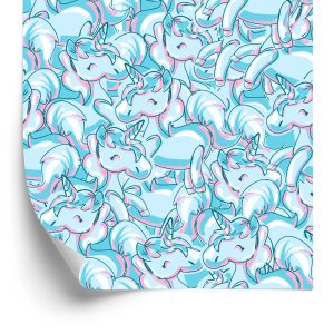 Papier Peint Pour Les Enfants - Licornes Colorées Souriantes – Image 2