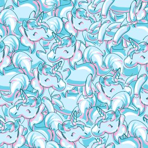 Papier Peint Pour Les Enfants - Licornes Colorées Souriantes – Image 1