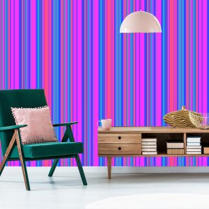 Papier Peint Salon De Bureau À Rayures Colorées Modernes – Image 6