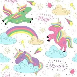 Papier Peint Pour Les Enfants - Licornes Magiques – Image 1