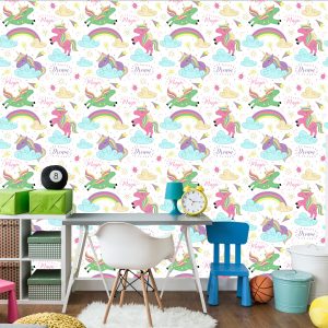 Papier Peint Pour Les Enfants - Licornes Magiques – Image 4